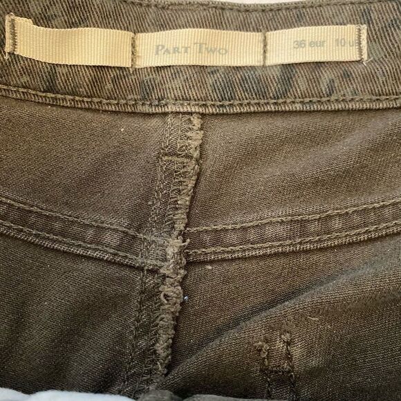 PART TWO Green Leopard Stretch Straight Leg Jean - Picture 9 of 11